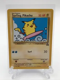 Pokemon Surfing Pikachu Black Star Promo 28 Trading Card LP - Image 1