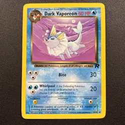 Dark Vaporeon 45/82 Team Rocket Non-Holo 2000 Wizards Pokemon Card Near Mint NM - Image 1