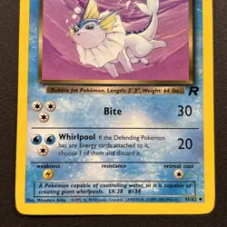 Dark Vaporeon 45/82 Team Rocket Non-Holo 2000 Wizards Pokemon Card Near Mint NM - Image 3
