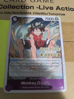 Monkey D Luffy OP03 070 C JUDGE PROMO GOLD STAMP ENGLISH One Piece Card Game - Image 1