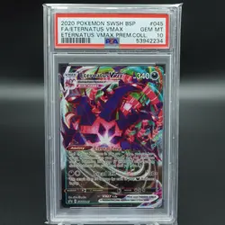 POKEMON CARD PSA 10 GEM MINT ETERNATUS VMAX FULL ART BLACK STAR PROMO SWSH045 - Image 1