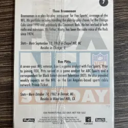Fox NFL Sunday The Announcers Promo Pack New Sealed! 1995 Skybox 💥💥💥 - Image 3
