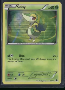 Snivy BW01 Holo Promo Black And White Promo Pokemon Holo Lightly Played - Image 1