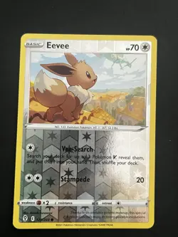Pokemon Eevee TCG Evolving Skies 125/203 Regular Common Reverse Holo Card - Image 1