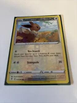 Pokemon Eevee TCG Evolving Skies 125/203 Regular Common Reverse Holo Card - Image 1