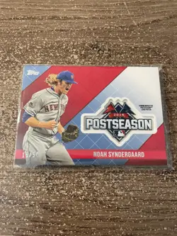 NOAH SYNDERGAARD 2018 TOPPS UPDATE SERIES 2015 POSTSEASON LOGO PATCH #’D /50 - Image 1