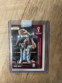 2022 Panini Instant FIFA World Cup Lionel Messi #118 Argentina Champs #d/22081 - Image 1