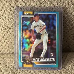 2026 Topps Series 1 - Jacob Misiorowski #10 Aqua Rainbow Foil (RC) - Image 2