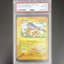 Nintendo Pokemon TCG Pikachu 124/165 Expedition Reverse Holo PSA 8 English - Image 1