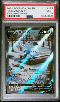 Pokemon Evolving Skies Glaceon V 167/203 Ultra Rare PSA 9 - Image 1