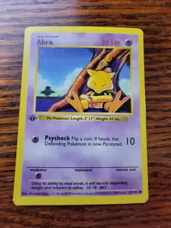 MP* - Pokemon TCG Abra Base Set 43/102 Regular 1st Edition Common - Image 1