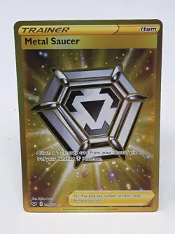 Metal Saucer 214/202 Pokemon Sword & Shield Secret Rare Holo Gold - Image 1