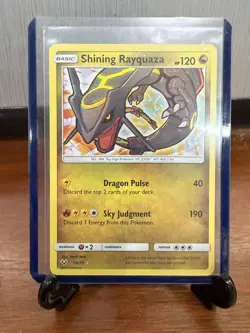 2017 Pokemon Shining Rayquaza 56/73 Shining Legends Holo Rare NM - Image 1