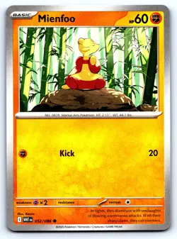 Mienfoo White Flare #52 Normal NM Pokemon Card - Image 1
