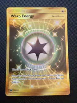 Pokemon Warp Energy 123/111 Crimson Invasion Secret Rare Pokemon Card - Image 1
