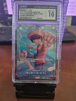 CGC 10 ONE PIECE 2024 Monkey D Luffy P-055 PRB-01 Borderless Jpn - Image 1
