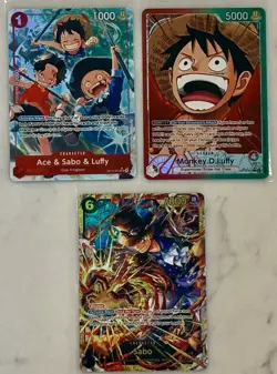Bandai One Piece OP-13 SECRET ART ALT SEC SR & L STAR ⭐ LOT X3 MONKEY SABO ACE - Image 1