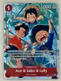 Bandai One Piece OP-13 SECRET ART ALT SEC SR & L STAR ⭐ LOT X3 MONKEY SABO ACE - Image 2