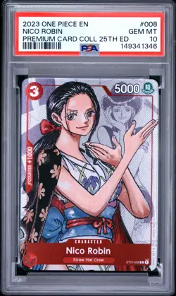 Nico Robin ST01-008 25th Anniversary 2023 One Piece Premium Card PSA 10 - Image 1