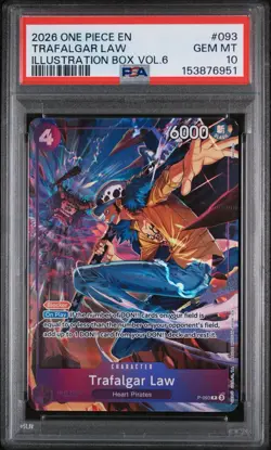 2026 One Piece Trafalgar Law Illustration Box Vol.6 P-093 Foil English PSA 10 - Image 1