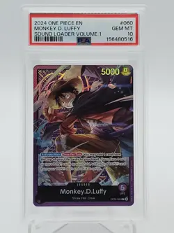 MONKEY D. LUFFY 2024 ONE PIECE SOUND LOADER VOL.1 #OP05-060 PSA 10 D Q6092 - Image 1