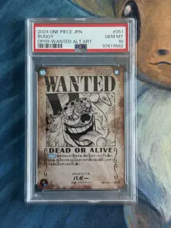 Buggy 051 Wanted Alternate Art One Piece Japanese OP09 SP PSA 10 - Image 3