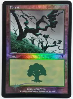 7th Edition *FOIL* FOREST LP Basic Land 331 Magic MTG Free Shipping! - Image 1