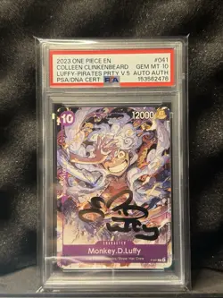 2023 One Piece Monkey D. Luffy P-041 Pirates Party Vol.5 PSA 10 AUTO Signed - Image 1