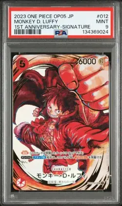 PSA 9 Monkey D Luffy SR ST01-012 OP05 Signed Oda One Piece Japanese Card Mint - Image 1