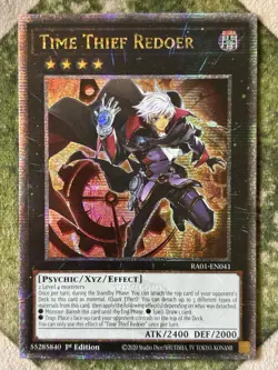YuGiOh TIME THIEF REDOER Quartet Century Secret Rare RA01-EN041 - Image 2