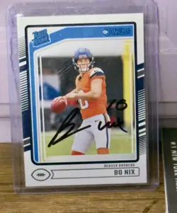2024 Panini Donruss Bo Nix On Card Auto With Certificate Of Authenticity - Image 1