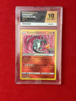 Radiant Charizard 011/078 2022 Pokemon GO Holo Radiant Rare - ACE 10 - Image 3