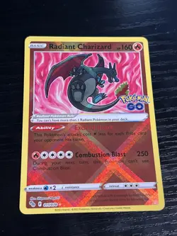 Pokemon TCG Radiant Charizard 011/078 Pokemon GO Holo Radiant Rare EN 2022 - Image 1
