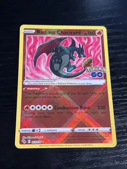 Pokemon TCG Radiant Charizard 011/078 Pokemon GO Holo Radiant Rare EN 2022 - Image 2