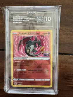 Pokemon Radiant Charizard Radiant Rare Holo 011/078 Pokemon GO TAG 10 - Image 1