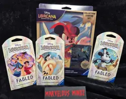Disney Lorcana Fabled Collection Starter Set And 3 Sleeve Art Set New Sealed - Image 3