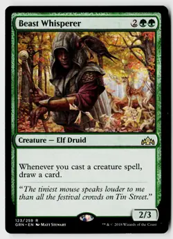 MTG Guilds of Ravnica #123 Beast Whisperer Rare - Image 1