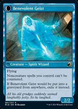 Malevolent Hermit // Benevolent Geist [Innistrad: Midnight Hunt] Magic MTG - Image 2