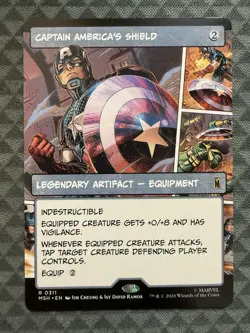 MTG Captain America’s Shield #0311 Borderless Rare Marvel Super Heroes (MSH) - Image 2