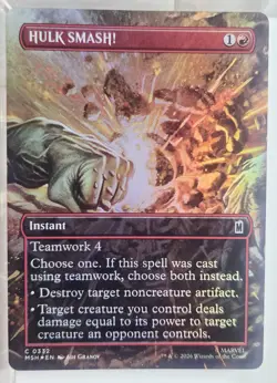HULK SMASH! (Borderless) Marvel Super Heroes Foil MTG NM - Image 1