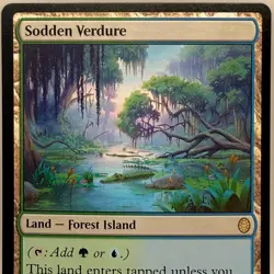 Magic The Gathering Sodden Verdure TMC 0074 TMNT Rare Land Forest Island MTG - Image 1