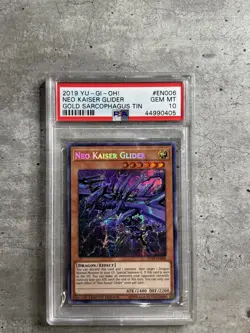 Yugioh Card Neo Kaiser Glider SCR PSA 10 Gem Gold Sarcophagus TN19-EN006 2019 (1 - Image 1