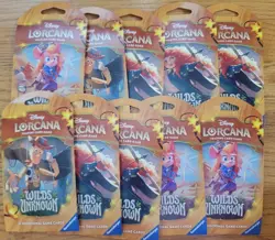 10 x Disney Lorcana TCG: Wilds Unknown Sleeved Pack Brand New Factory Seal - Image 1