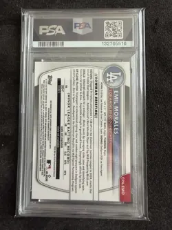 Emil Morales 2025 Bowman Chrome Prospects 1st Bowman True Gold Auto /50 PSA 10 - Image 2