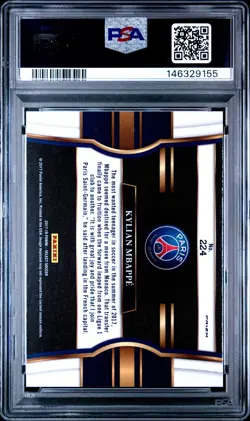 2017 PANINI SELECT CHECKERBOARD #224 KYLIAN MBAPPE ROOKIE RC PSA 9 - Image 2