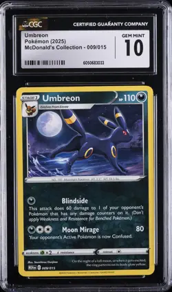 2025 POKEMON MCDONALD'S COLLECTION #009 UMBREON CGC 10 GEM MINT - Image 1