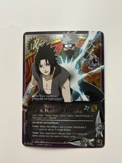 Naruto TCG CCG Sasuke Uchiha & Kakashi Hatake Card Foil Promo English Near Mint - Image 1