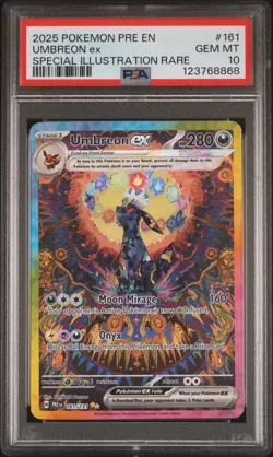 2025 Pokemon Prismatic Evolutions Umbreon ex 161/131 SIR PSA 10 GEM MINT - Image 1