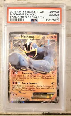 PSA 10 Machamp Ex XY108 2016 Promo Triple Power Tin Pokemon CGC 10 BGS 10 POP 41 - Image 1
