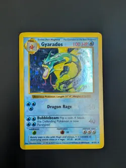 Pokemon TCG Gyarados 006/102 Base Set (Shadowless) Holo MP+ - Image 1
